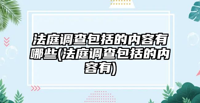 法庭調查包括的內容有哪些(法庭調查包括的內容有)