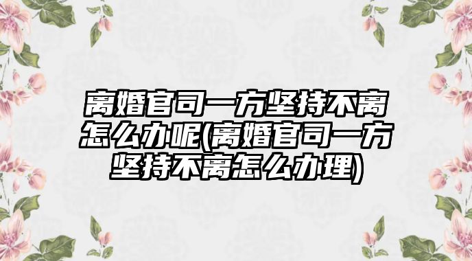 離婚官司一方堅持不離怎么辦呢(離婚官司一方堅持不離怎么辦理)