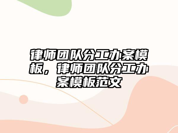 律師團隊分工辦案模板，律師團隊分工辦案模板范文