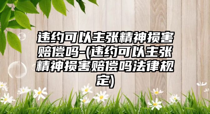 違約可以主張精神損害賠償嗎-(違約可以主張精神損害賠償嗎法律規定)