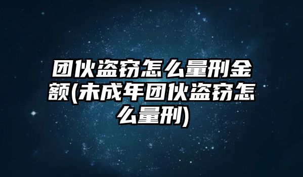 團(tuán)伙盜竊怎么量刑金額(未成年團(tuán)伙盜竊怎么量刑)