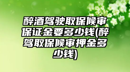 醉酒駕駛取保候審保證金要多少錢(醉駕取保候審押金多少錢)