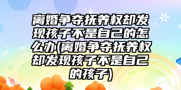 離婚爭奪撫養權卻發現孩子不是自己的怎么辦(離婚爭奪撫養權卻發現孩子不是自己的孩子)