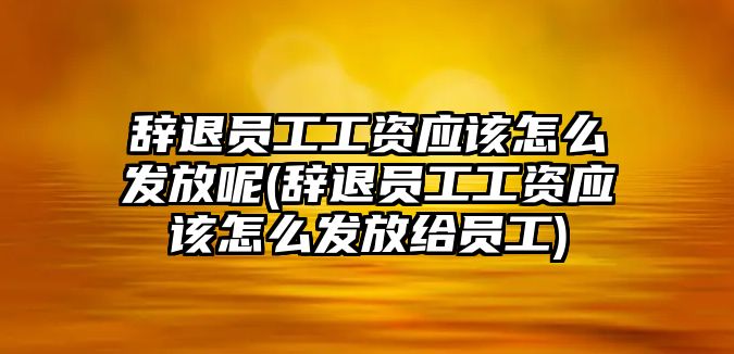 辭退員工工資應該怎么發放呢(辭退員工工資應該怎么發放給員工)