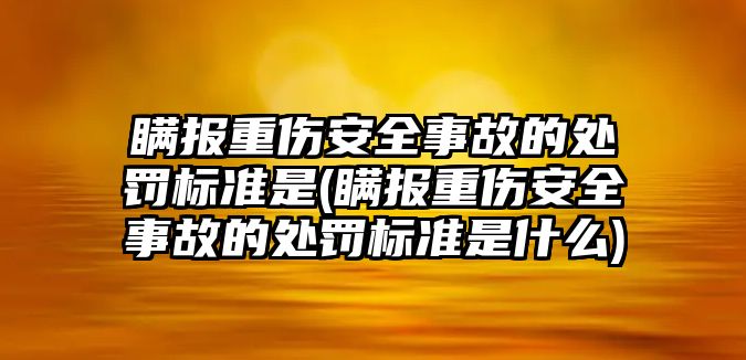 瞞報重傷安全事故的處罰標(biāo)準(zhǔn)是(瞞報重傷安全事故的處罰標(biāo)準(zhǔn)是什么)