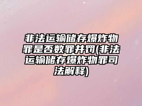 非法運輸儲存爆炸物罪是否數(shù)罪并罰(非法運輸儲存爆炸物罪司法解釋)