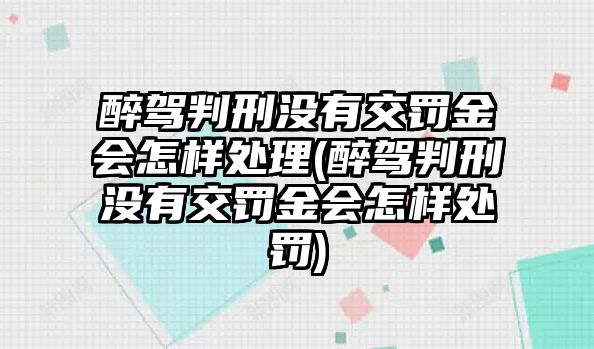 醉駕判刑沒有交罰金會怎樣處理(醉駕判刑沒有交罰金會怎樣處罰)