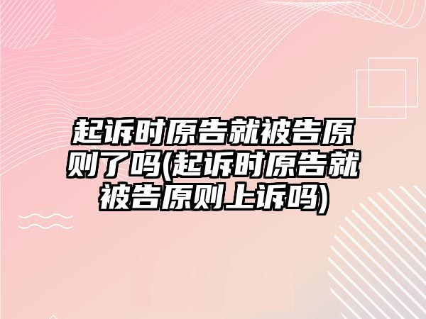 起訴時原告就被告原則了嗎(起訴時原告就被告原則上訴嗎)