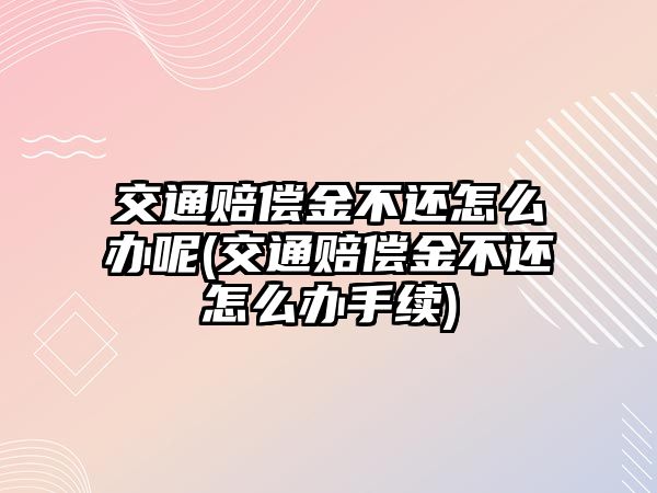 交通賠償金不還怎么辦呢(交通賠償金不還怎么辦手續(xù))