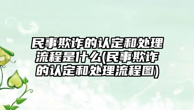 民事欺詐的認定和處理流程是什么(民事欺詐的認定和處理流程圖)