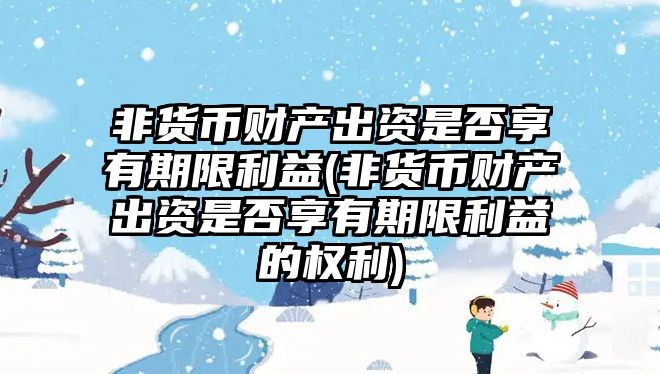 非貨幣財(cái)產(chǎn)出資是否享有期限利益(非貨幣財(cái)產(chǎn)出資是否享有期限利益的權(quán)利)