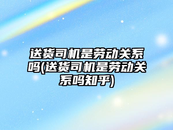 送貨司機是勞動關系嗎(送貨司機是勞動關系嗎知乎)