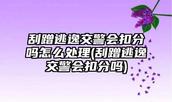 刮蹭逃逸交警會(huì)扣分嗎怎么處理(刮蹭逃逸交警會(huì)扣分嗎)