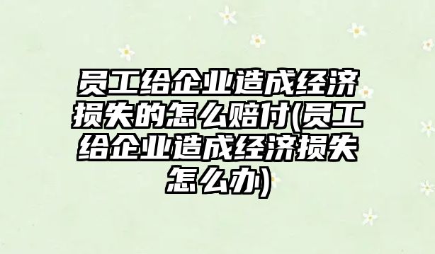 員工給企業(yè)造成經(jīng)濟(jì)損失的怎么賠付(員工給企業(yè)造成經(jīng)濟(jì)損失怎么辦)