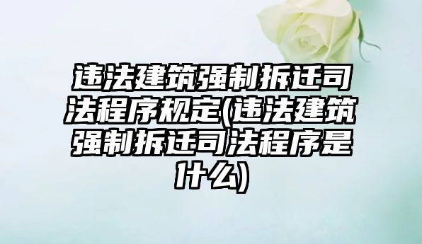 違法建筑強制拆遷司法程序規(guī)定(違法建筑強制拆遷司法程序是什么)