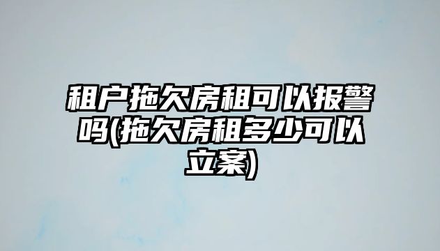 租戶拖欠房租可以報警嗎(拖欠房租多少可以立案)