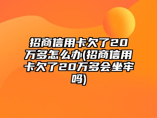 招商信用卡欠了20萬(wàn)多怎么辦(招商信用卡欠了20萬(wàn)多會(huì)坐牢嗎)