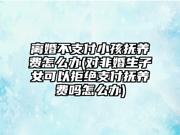 離婚不支付小孩撫養費怎么辦(對非婚生子女可以拒絕支付撫養費嗎怎么辦)