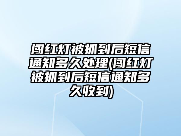 闖紅燈被抓到后短信通知多久處理(闖紅燈被抓到后短信通知多久收到)