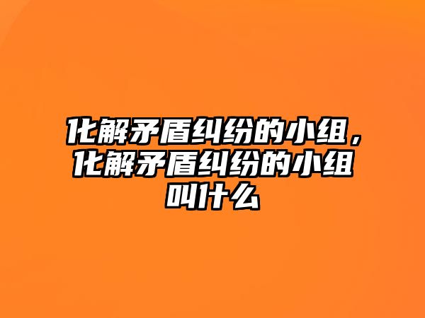 化解矛盾糾紛的小組，化解矛盾糾紛的小組叫什么