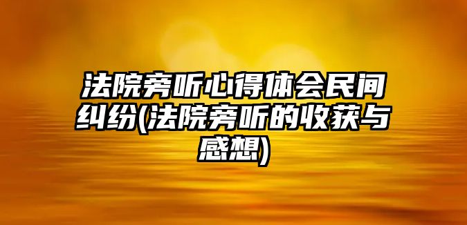 法院旁聽心得體會民間糾紛(法院旁聽的收獲與感想)