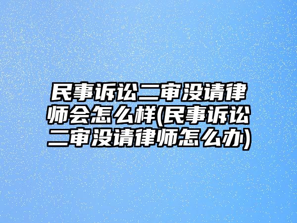 民事訴訟二審沒(méi)請(qǐng)律師會(huì)怎么樣(民事訴訟二審沒(méi)請(qǐng)律師怎么辦)