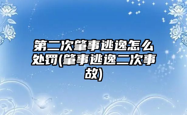 第二次肇事逃逸怎么處罰(肇事逃逸二次事故)