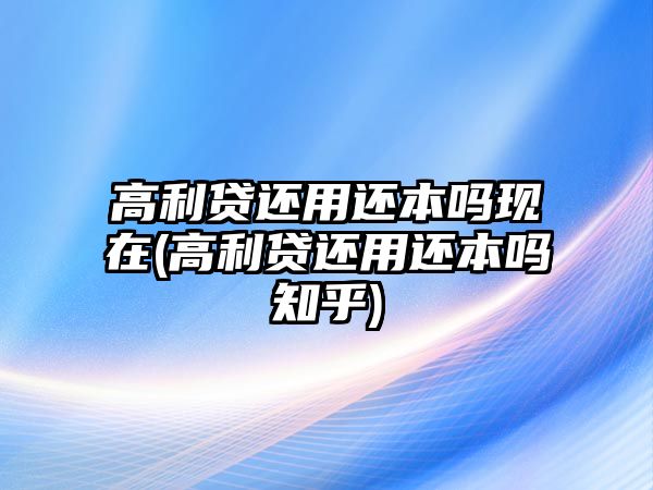 高利貸還用還本嗎現在(高利貸還用還本嗎知乎)