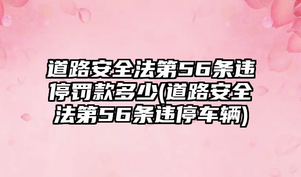 道路安全法第56條違停罰款多少(道路安全法第56條違停車輛)