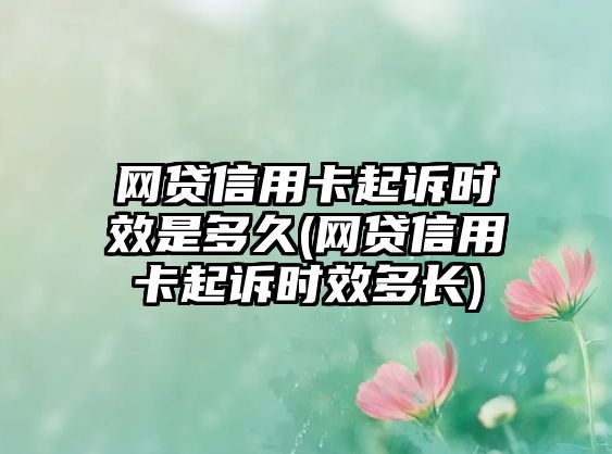 網(wǎng)貸信用卡起訴時效是多久(網(wǎng)貸信用卡起訴時效多長)