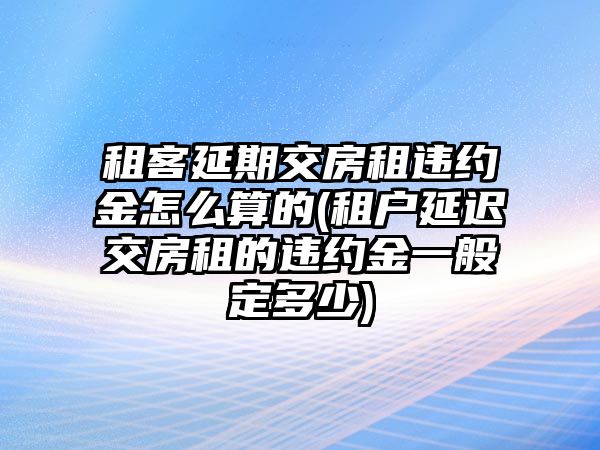 租客延期交房租違約金怎么算的(租戶延遲交房租的違約金一般定多少)