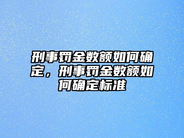 刑事罰金數(shù)額如何確定，刑事罰金數(shù)額如何確定標準