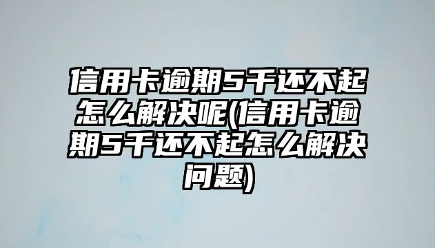 信用卡逾期5千還不起怎么解決呢(信用卡逾期5千還不起怎么解決問題)