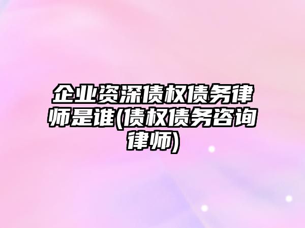 企業資深債權債務律師是誰(債權債務咨詢律師)