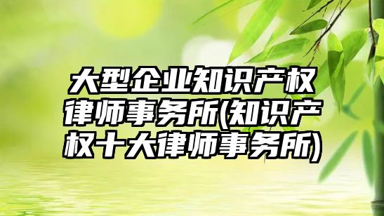 大型企業知識產權律師事務所(知識產權十大律師事務所)