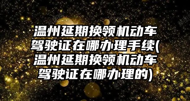 溫州延期換領(lǐng)機(jī)動車駕駛證在哪辦理手續(xù)(溫州延期換領(lǐng)機(jī)動車駕駛證在哪辦理的)