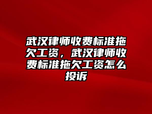 武漢律師收費標準拖欠工資，武漢律師收費標準拖欠工資怎么投訴