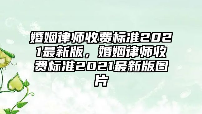 婚姻律師收費標準2021最新版，婚姻律師收費標準2021最新版圖片