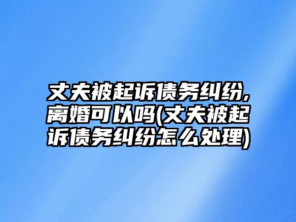 丈夫被起訴債務(wù)糾紛,離婚可以嗎(丈夫被起訴債務(wù)糾紛怎么處理)