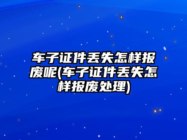 車子證件丟失怎樣報(bào)廢呢(車子證件丟失怎樣報(bào)廢處理)