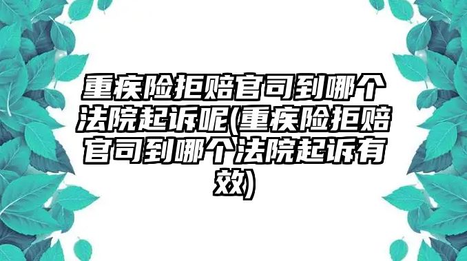 重疾險(xiǎn)拒賠官司到哪個法院起訴呢(重疾險(xiǎn)拒賠官司到哪個法院起訴有效)