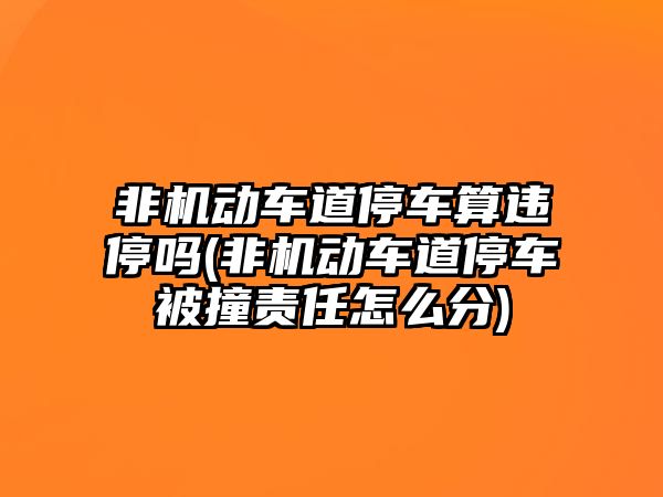 非機動車道停車算違停嗎(非機動車道停車被撞責(zé)任怎么分)