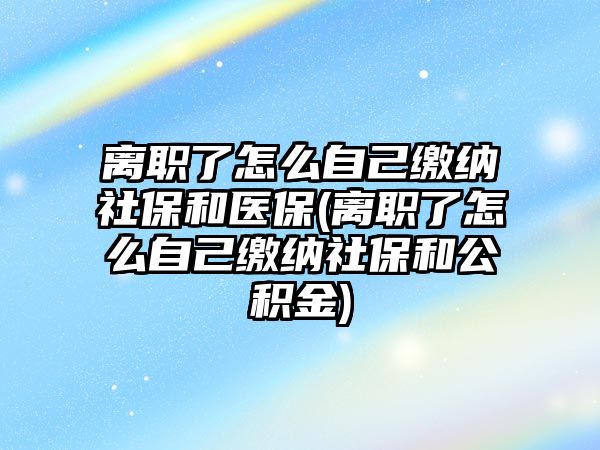 離職了怎么自己繳納社保和醫(yī)保(離職了怎么自己繳納社保和公積金)