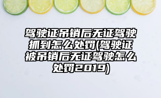 駕駛證吊銷后無證駕駛抓到怎么處罰(駕駛證被吊銷后無證駕駛怎么處罰2019)