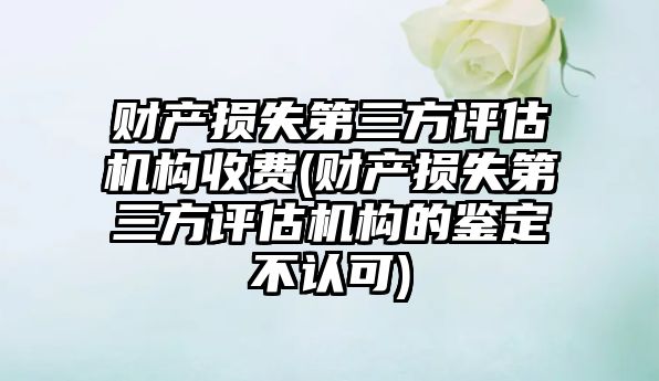 財產損失第三方評估機構收費(財產損失第三方評估機構的鑒定不認可)