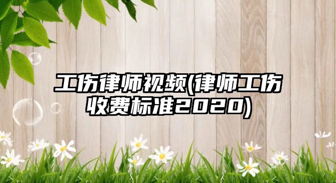 工傷律師視頻(律師工傷收費標準2020)