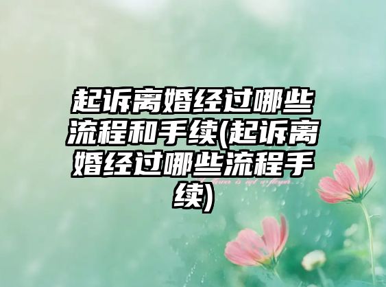 起訴離婚經(jīng)過(guò)哪些流程和手續(xù)(起訴離婚經(jīng)過(guò)哪些流程手續(xù))