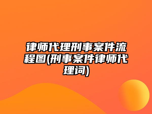 律師代理刑事案件流程圖(刑事案件律師代理詞)