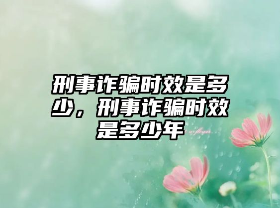 刑事詐騙時(shí)效是多少，刑事詐騙時(shí)效是多少年