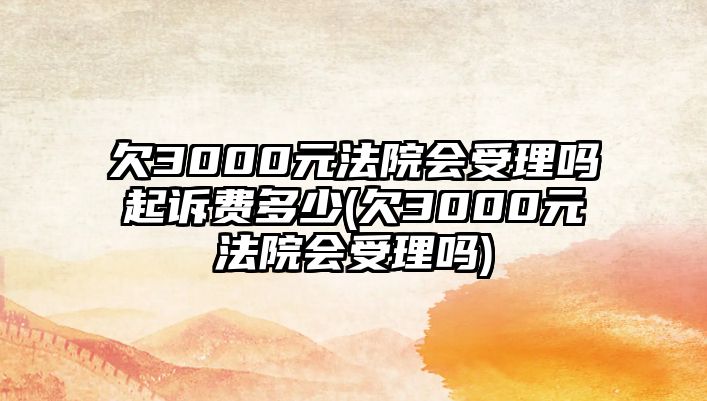 欠3000元法院會受理嗎起訴費多少(欠3000元法院會受理嗎)